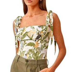 Reformation Ellora Tie Top in Tropics | Size 8